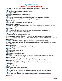 Bộ câu hỏi Olympia 2020 (có đáp án)