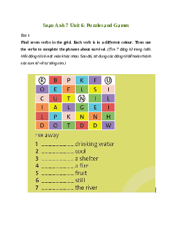Giải Tiếng Anh 7 Unit 6: Puzzles and Games | Friends Plus