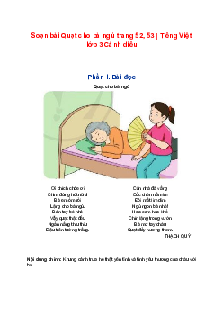 Soạn bài Quạt cho bà ngủ trang 52, 53 | Tiếng Việt lớp 3 Cánh diều