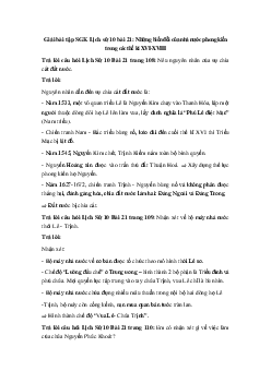 Giải bài tập SGK Lịch sử 10 bài 21