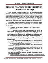 Bài tập nhóm phương pháp xác định chi phí vốn của doanh nghiệp môn accounting principle | Học viện Nông nghiệp Việt Nam