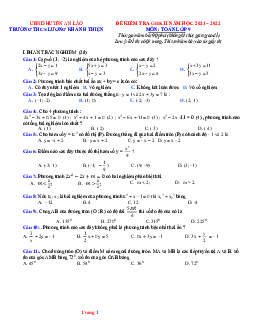 Đề thi giữa kỳ 2 năm 2021-2022 toán 9 Trường THCS Lương Khánh Thiện (có lời giải)