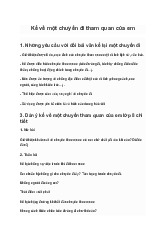 Kể về một chuyến đi tham quan của em - Ngữ văn lớp 8