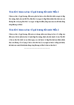 Tóm tắt Chùm ca dao về quê hương, đất nước hay, ngắn nhất | Ngữ văn 6 Kết nối tri thức