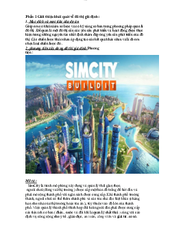 Báo cáo môn Nhập môn Quản lý đô thị đề tài "Báo cáo thực hành quản lý đô thị giả định"