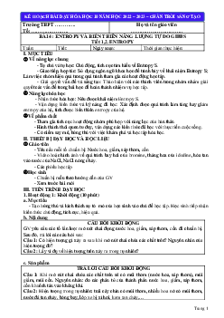Giáo án chuyên đề Hóa học 10 sách Chân trời sáng tạo đề 4