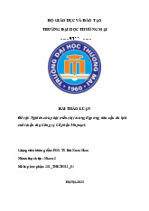 Nghiên cứu phát triển thị trường đáp ứng nhu cầu du lịch cuối tuần của Công ty Cổ phần Vinpearl | Bài thảo luận Marketing du lịch