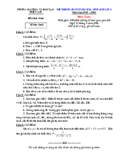 Đề thi học sinh giỏi Toán 8 năm 2015 – 2016 phòng GD&ĐT Triệu Sơn – Thanh Hóa