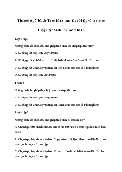 Giải Tin học 7 Bài 3: Thực hành thao tác với tệp và thư mục | Chân trời sáng tạo
