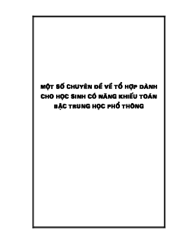 Một số chuyên đề về tổ hợp dành cho học sinh giỏi Toán