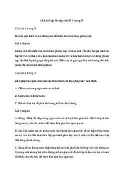 Ôn tập chủ đề 1: Trao đổi chất và chuyển hóa năng lượng ở sinh vật | Giải Sinh 11 Cánh diều
