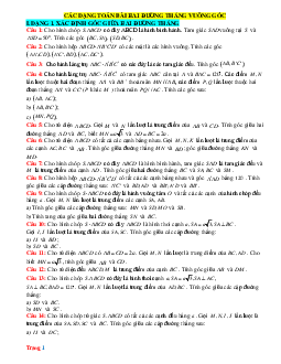 TOP 40 bài tập tự luận Toán 11 Bài 22: Hai đường thẳng vuông góc