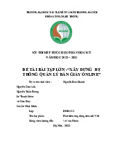Báo cáo Phát triển Hệ thống Quản lý Bán Giày Trực Tuyến | Môn Phân tích thiết kế hệ thống thông tin - Đại học Tài nguyên và Môi trường Hà Nội