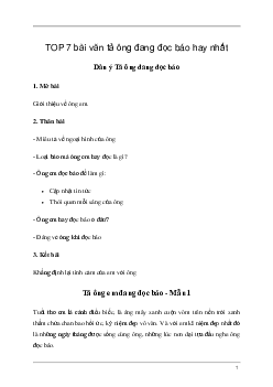 Tả ông em đang đọc báo | Tập làm văn lớp 5