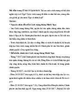 Giải SGK Lịch sử 8 bài 13: Cách mạng tháng Mười Nga năm 1917 | Chân trời sáng tạo