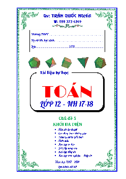 Chuyên đề khối đa diện – Trần Quốc Nghĩa Toán 12