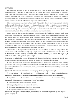 PASSAGE 3_Theme 7. Cultural Diversity (Đa dạng văn hóa)