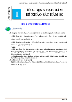 Chuyên đề cực trị của hàm số | Tài liệu ôn thi THPTQG môn Toán