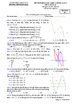 Đề KSCL Toán 12 lần 1 năm 2018 – 2019 trường THPT Đồng Đậu – Vĩnh Phúc
