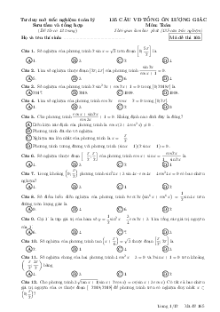 Top 135 câu vận dụng cao hàm số lượng giác và phương trình lượng giác ôn thi THPT môn Toán