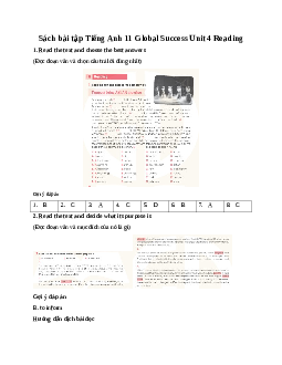 Giải Unit 4 Reading | Sách bài tập Tiếng Anh 11 Global Success