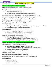 Công thức Toán lớp 9