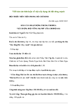 Viết báo cáo thảo luận về việc xây dựng chi đội vững mạnh | Văn mẫu Tiếng việt 4| Cánh diều