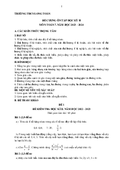 Đề cương học kì 2 Toán 7 năm 2023 – 2024 trường THCS Long Toàn – BR VT