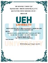 Tiểu luận Dự Án Thống kê Ứng dụng | Đại học Kinh tế Thành phố Hồ Chí Minh