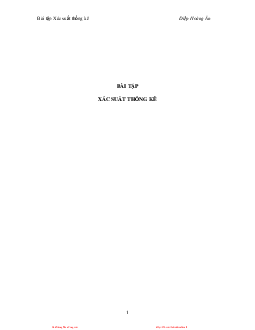 Bài tập Xác suất thống kê (có lời giải) | Đại học Cần Thơ