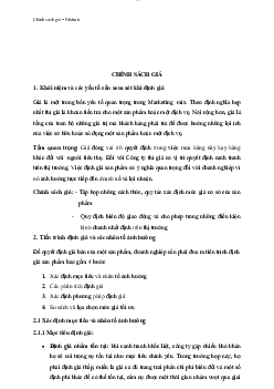 Chính sách giá trong Marketing căn bản