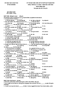 Đề thi chọn học sinh giỏi lớp 12 THPT môn Tiếng Anh TP Hồ Chí Minh năm học 2021-2022 (có đáp án)