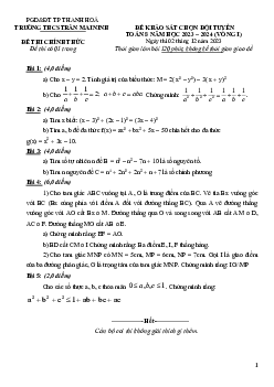 Đề HSG Toán 8 vòng 1 năm 2023 – 2024 trường THCS Trần Mai Ninh – Thanh Hóa