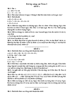 Bài tập nâng cao môn Toán lớp 3 (tuần từ 30/3 đến 4/4/2021)