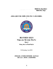 Chính sách tiền tệ | Bài thảo luận Nhập môn tài chính tiền tệ