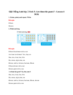 Unit 3: Are these his pants? - Lesson 4 SGK | Tiếng anh 2 Family and Friends