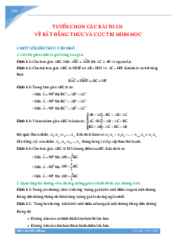 Tuyển chọn các bài toán về bất đẳng thức và cực trị hình học