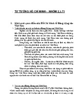 Đề cương môn Tư tưởng Hồ chí minh - trường đại học kinh tế- tài chính thành phố Hồ chí minh..