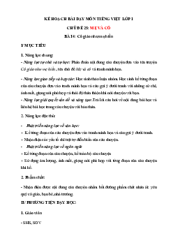Chủ đề 25: Mẹ và cô | Bài 4 | Giáo án Tiếng Việt 1 bộ sách Chân trời sáng tạo
