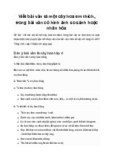 Viết bài văn tả một cây hoa em thích, trong bài văn có hình ảnh so sánh hoặc nhân hóa | Tập làm văn 4