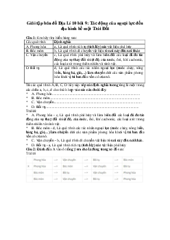 Giải bài tập SGK Địa lý 10 bài 9: Tác động của ngoại lực đến địa hình bề mặt Trái Đất (tiếp)