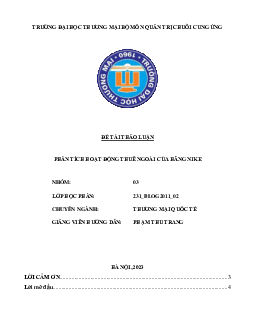 Bài thảo luận: “Phân tích hoạt động thuê ngoài của NIKE” trường đại học thương mại