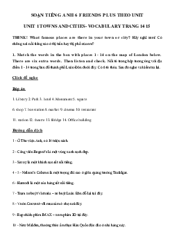 Vocabulary Unit 1 Towns and Cities tiếng Anh 6 Friends Plus trang 14 15 - Chân trời sáng tạo