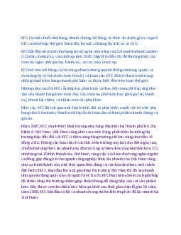 Bài thảo luận về KFC