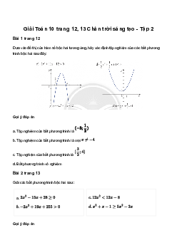 Giải Toán 10 Bài 2: Giải bất phương trình bậc hai một ẩn | Chân trời sáng tạo