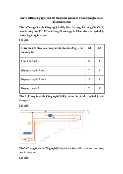 Giải vở bài tập Công nghệ 9 bài 11