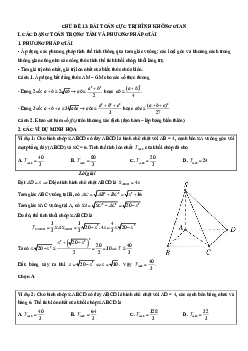 Bài toán cực trị hình học không gian