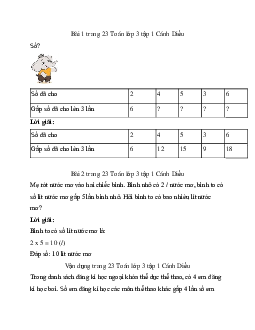 Giải SGK Toán lớp 3 trang 22, 23 Gấp một số lên một số lần | Cánh Diều