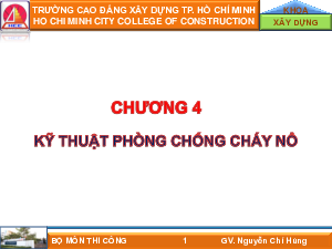 Bài giảng Chương 4: Kỹ thuật phòng chống cháy nổ | An toàn lao động