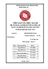 Báo cáo phân tích ngành sản xuất sản phẩm từ plastic tại việt nam giai đoạn 2015 - 2017 | Môn Tổ chức ngành - Đại học Ngoại Thương
